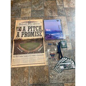 Vtg April 11, 2000 Lot Of 12 Items Opening Day Detroit Tigers Comerica Park